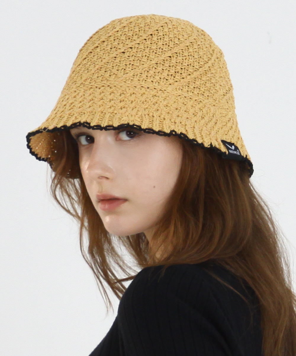 Bohem Knit Bucket - Brown