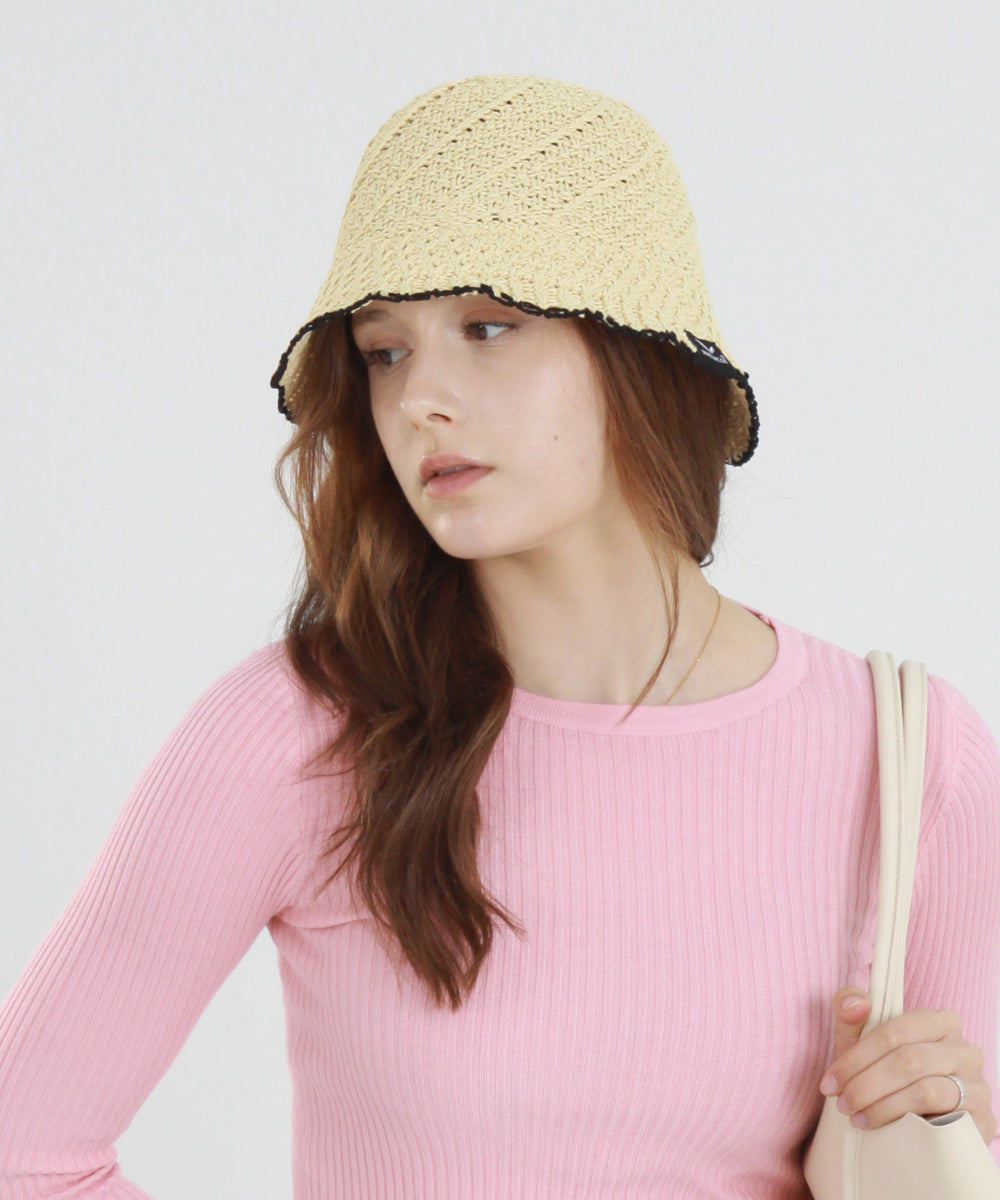 Bohem Knit Bucket - Beige