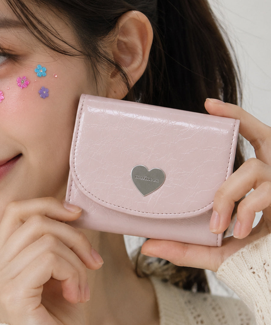 Heart Fold Wallet - Soft Pink