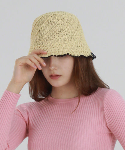 Bohem Knit Bucket - Beige
