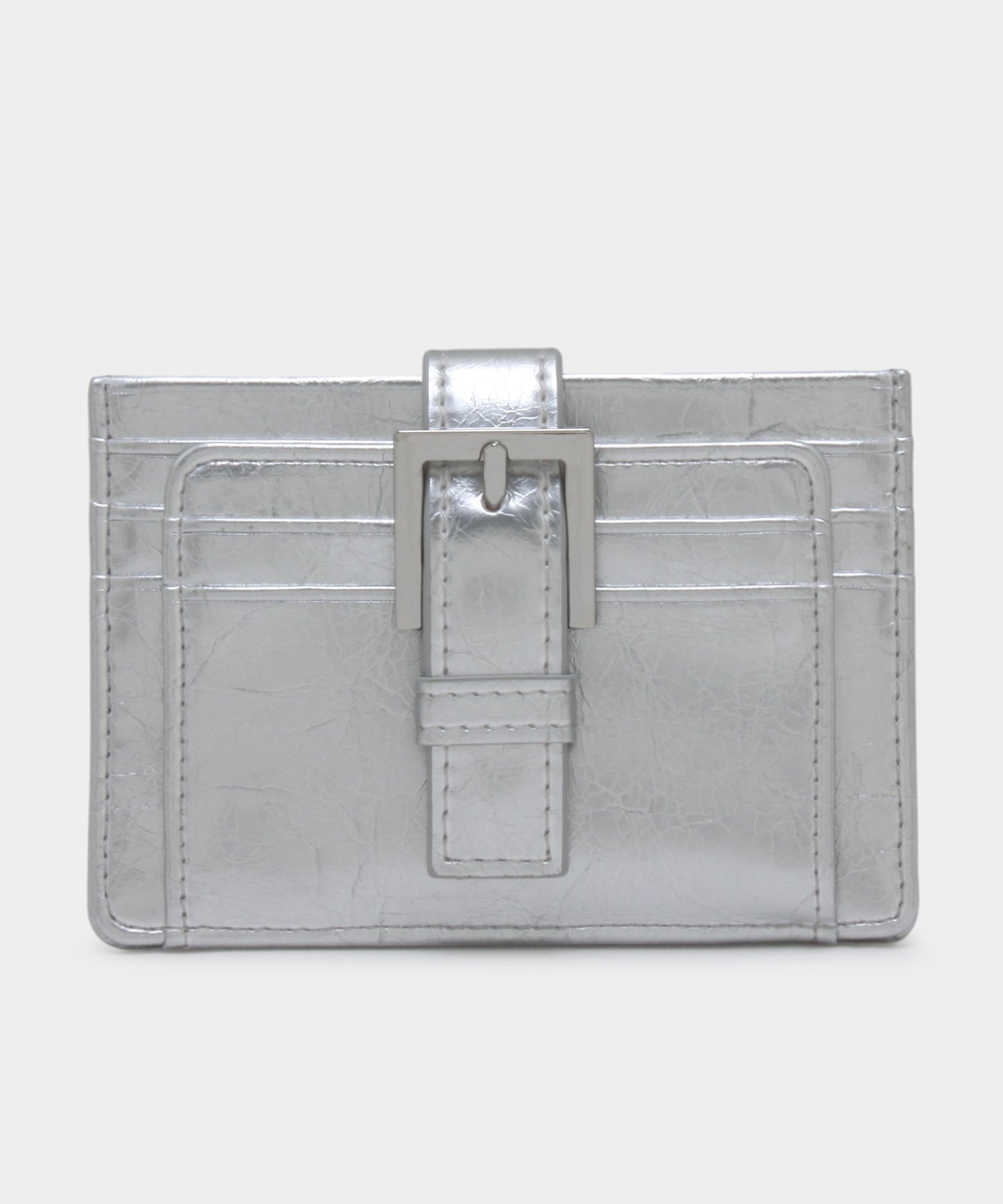 Buckle Card Wallet - Silver