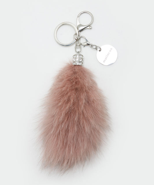 Real Fox Fur Keyring - Pink