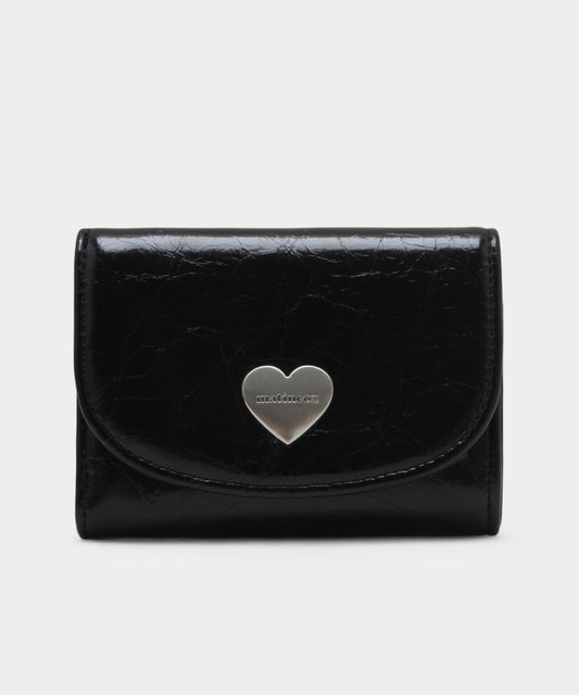 Heart Fold Wallet - Black