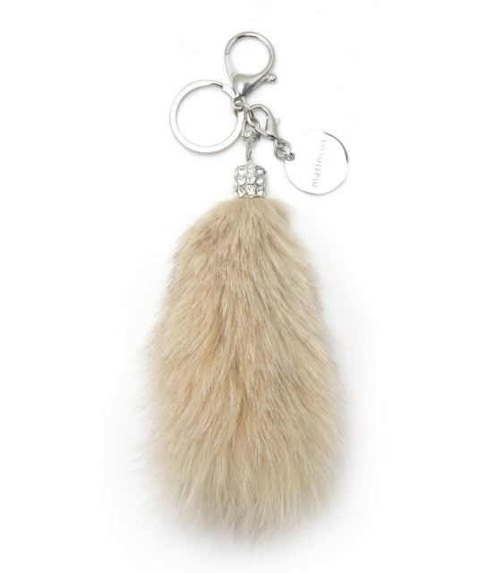 Real Fox Fur Keyring - Beige