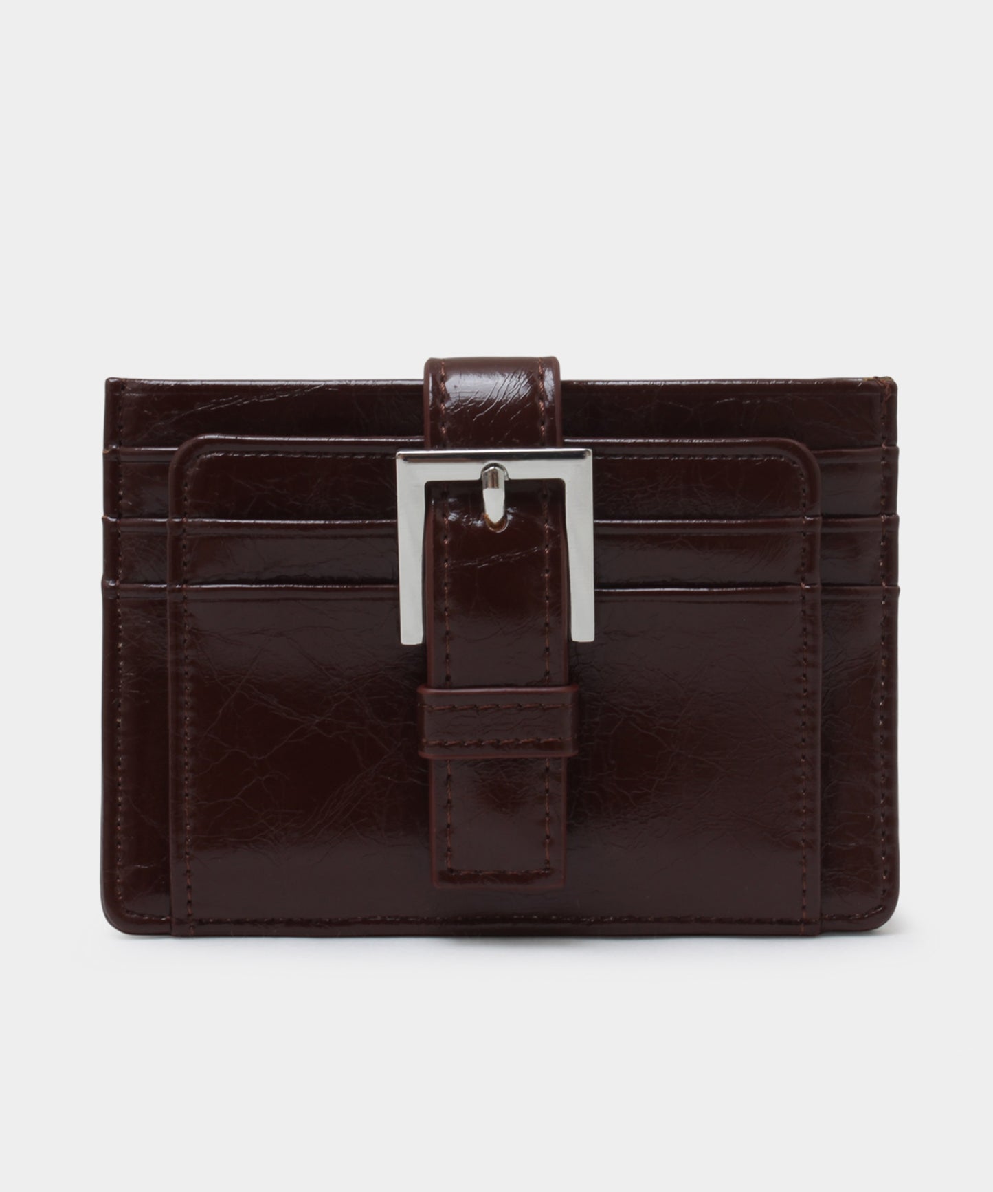 Buckle Card Wallet - Chocolate