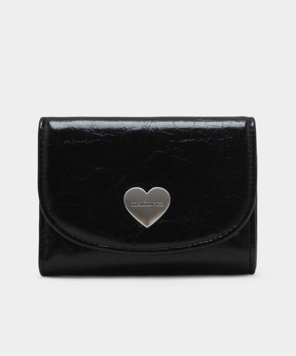 Heart Fold Wallet - Black