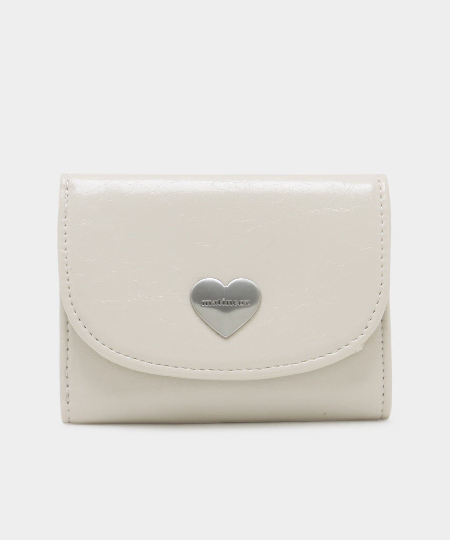 Heart Fold Wallet - Cream