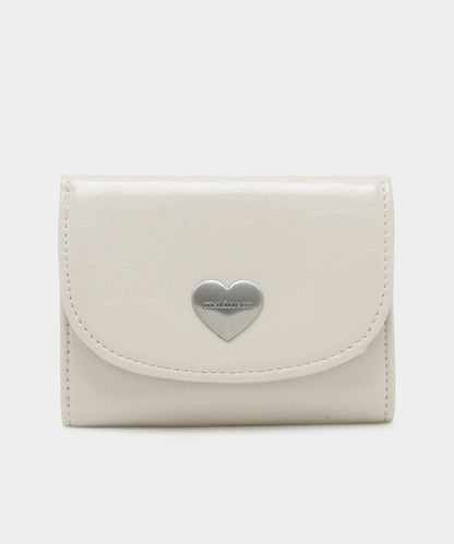 Heart Fold Wallet - Cream