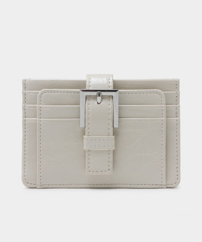 Buckle Card Wallet - Cream