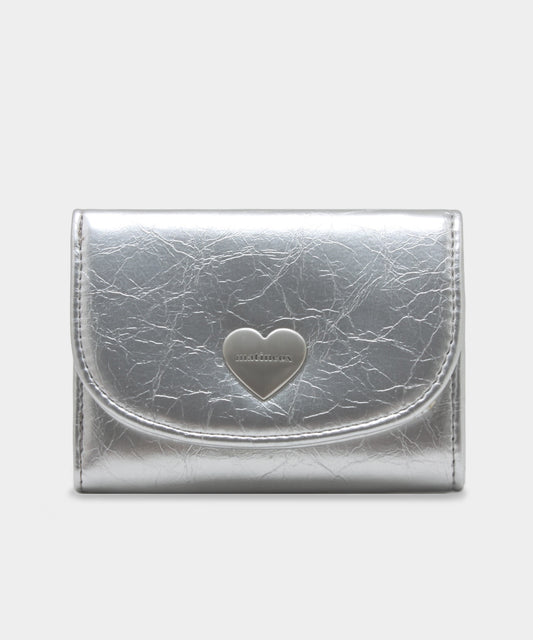 Heart Fold Wallet - Silver