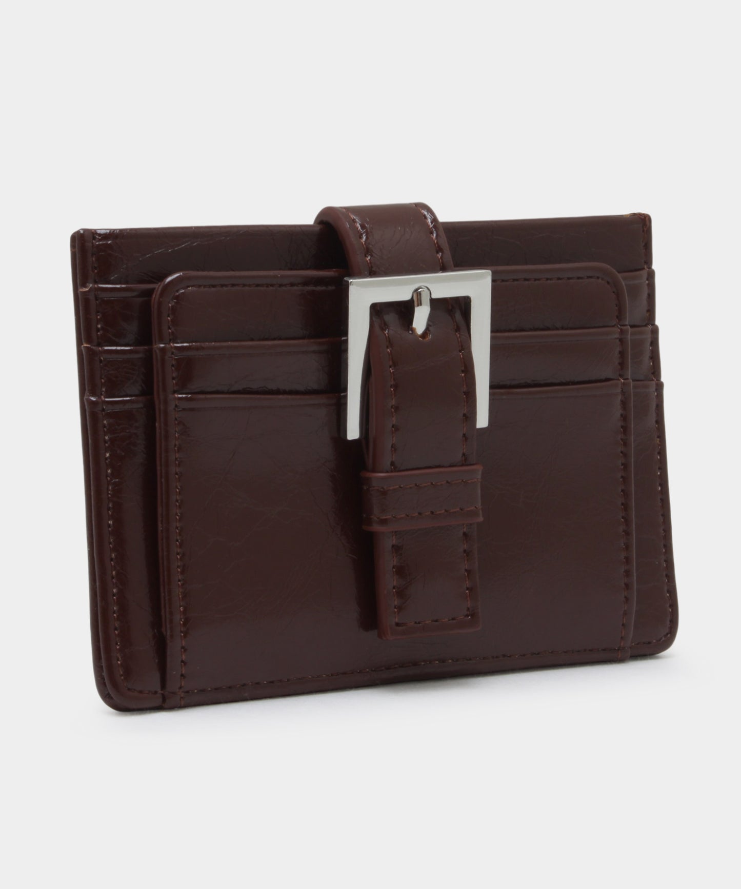 Buckle Card Wallet - Chocolate