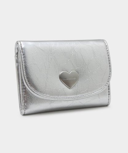 Heart Fold Wallet - Silver