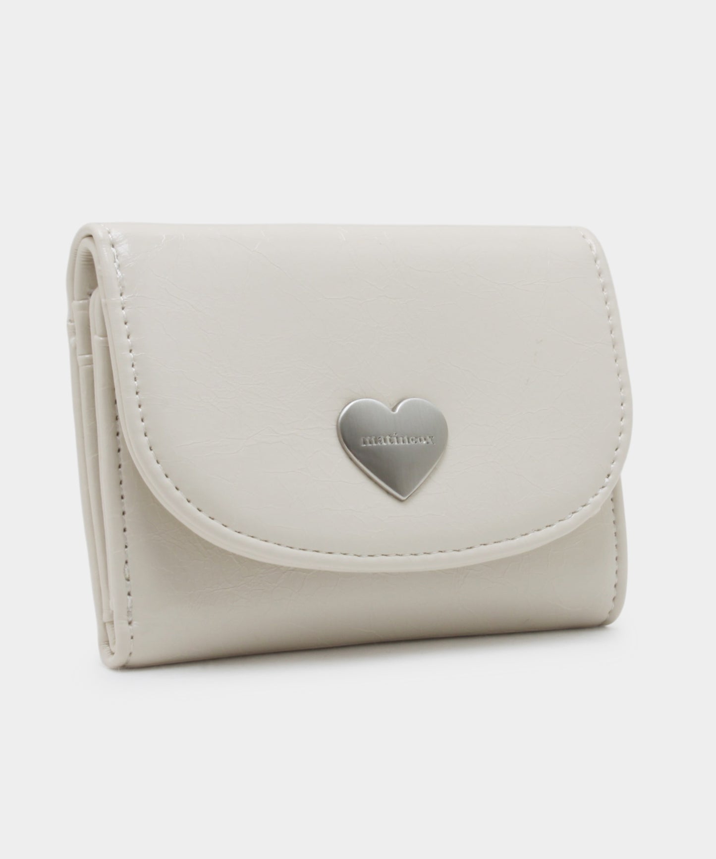 Heart Fold Wallet - Cream