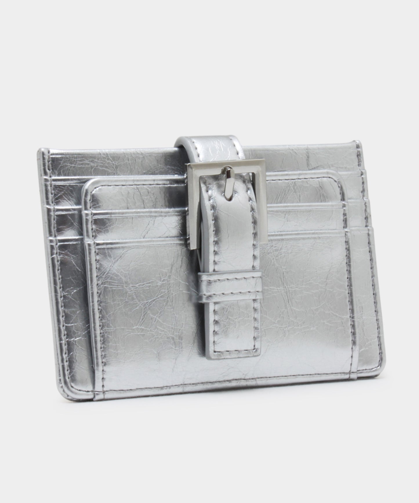 Buckle Card Wallet - Silver