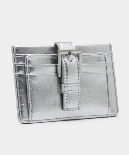 Buckle Card Wallet - Silver
