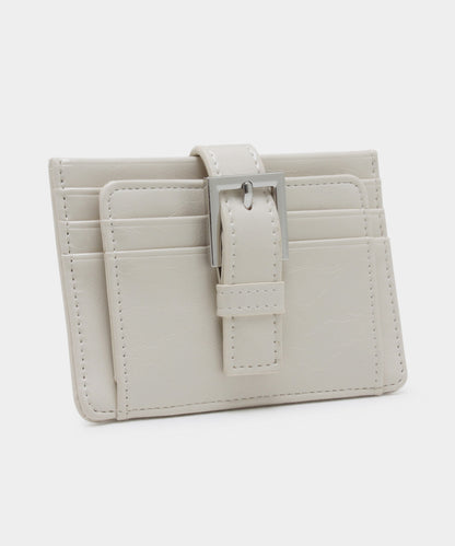 Buckle Card Wallet - Cream