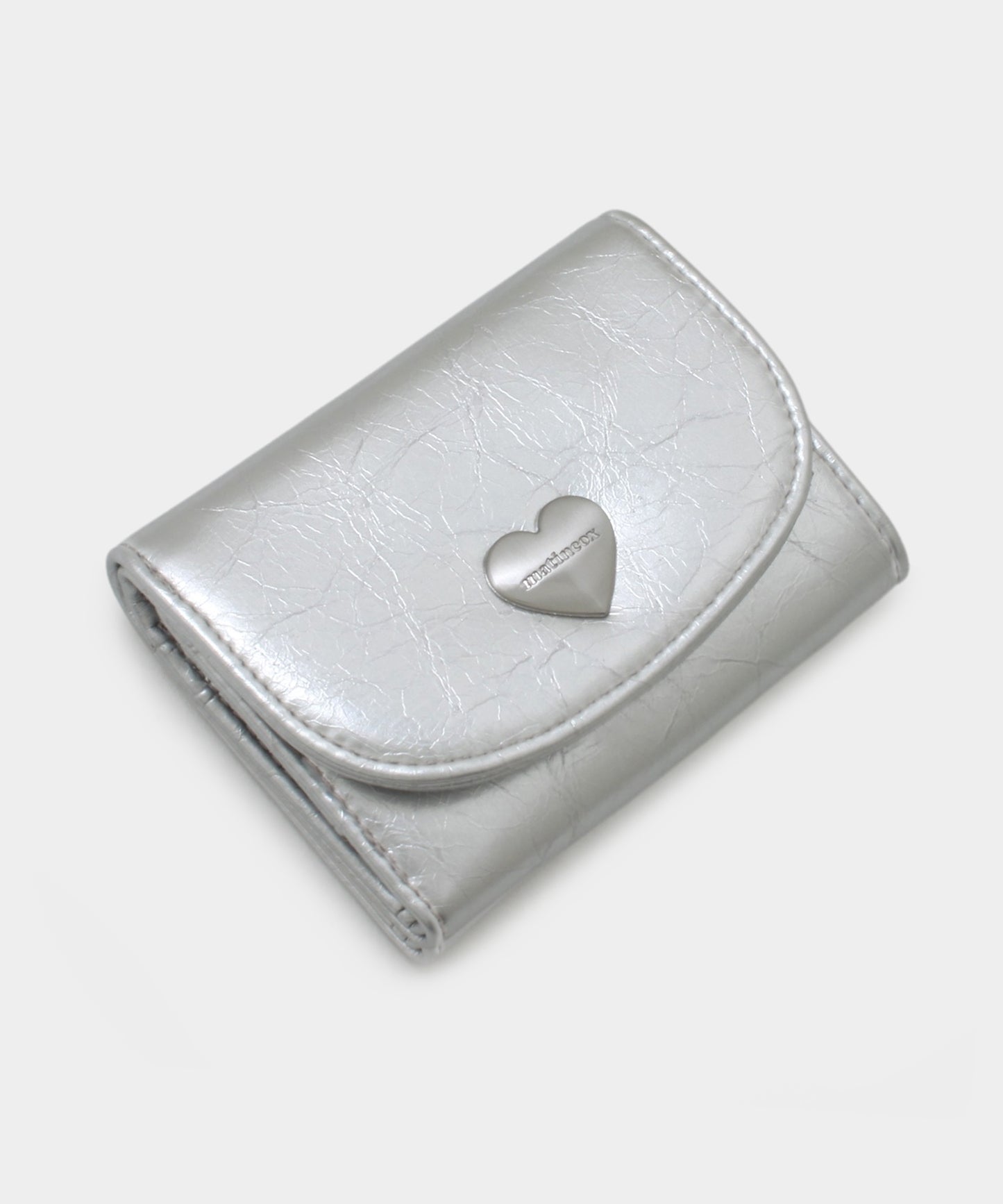 Heart Fold Wallet - Silver