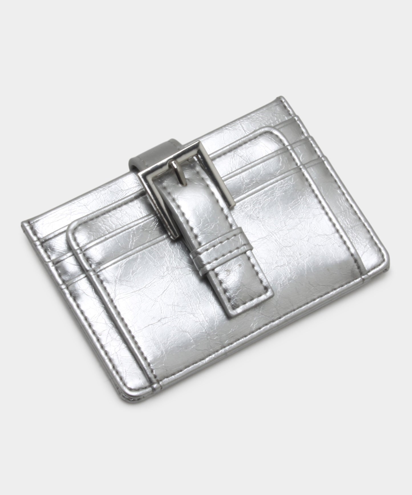 Buckle Card Wallet - Silver
