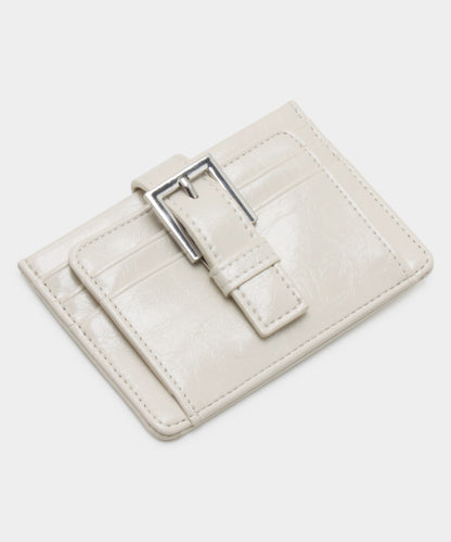 Buckle Card Wallet - Cream