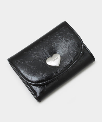 Heart Fold Wallet - Black