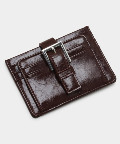 Buckle Card Wallet - Chocolate