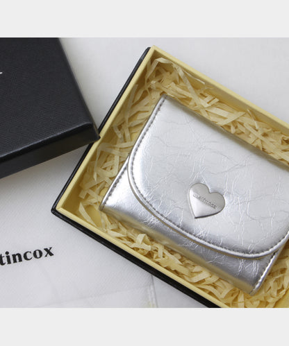 Heart Fold Wallet - Silver