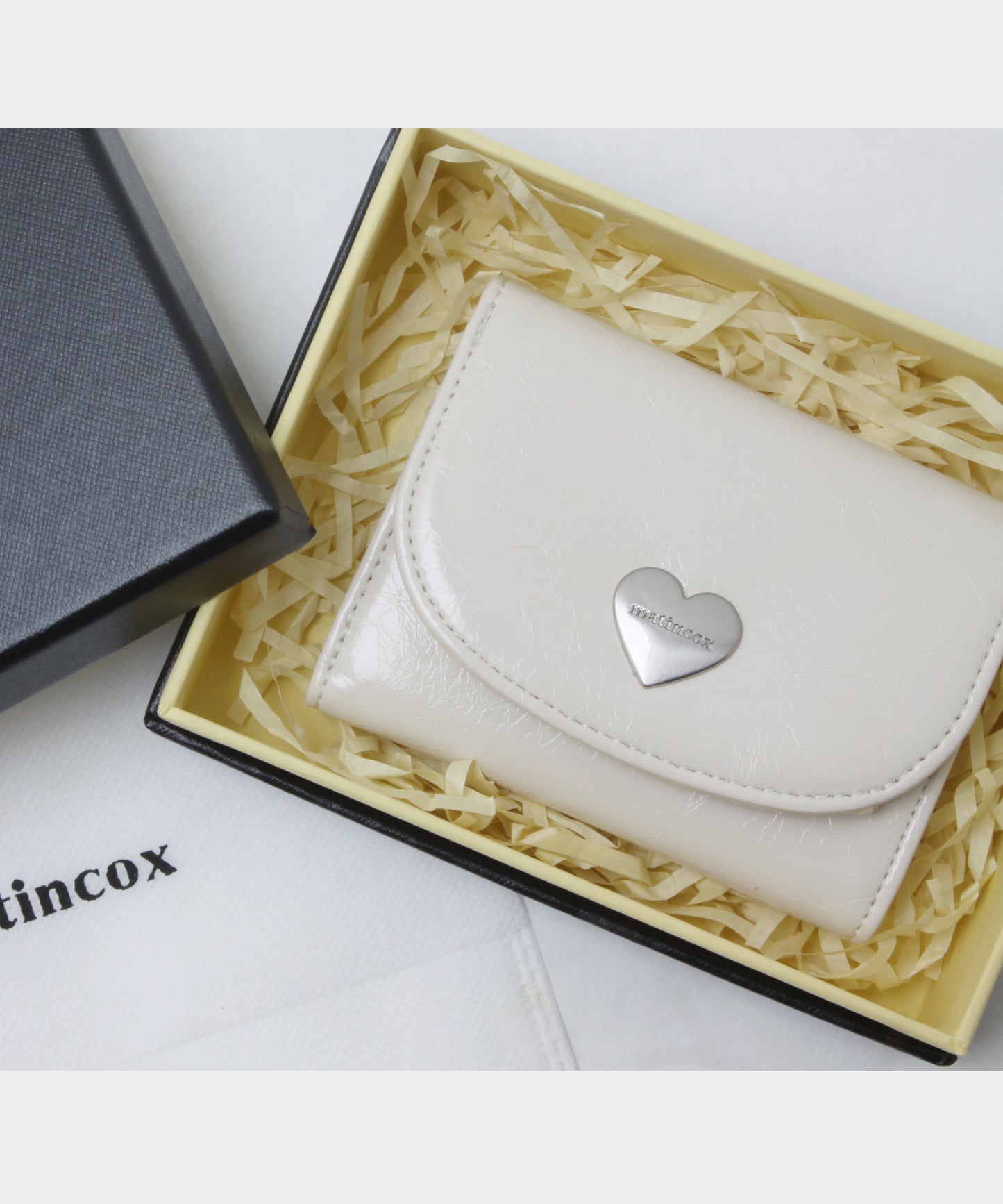 Heart Fold Wallet - Cream