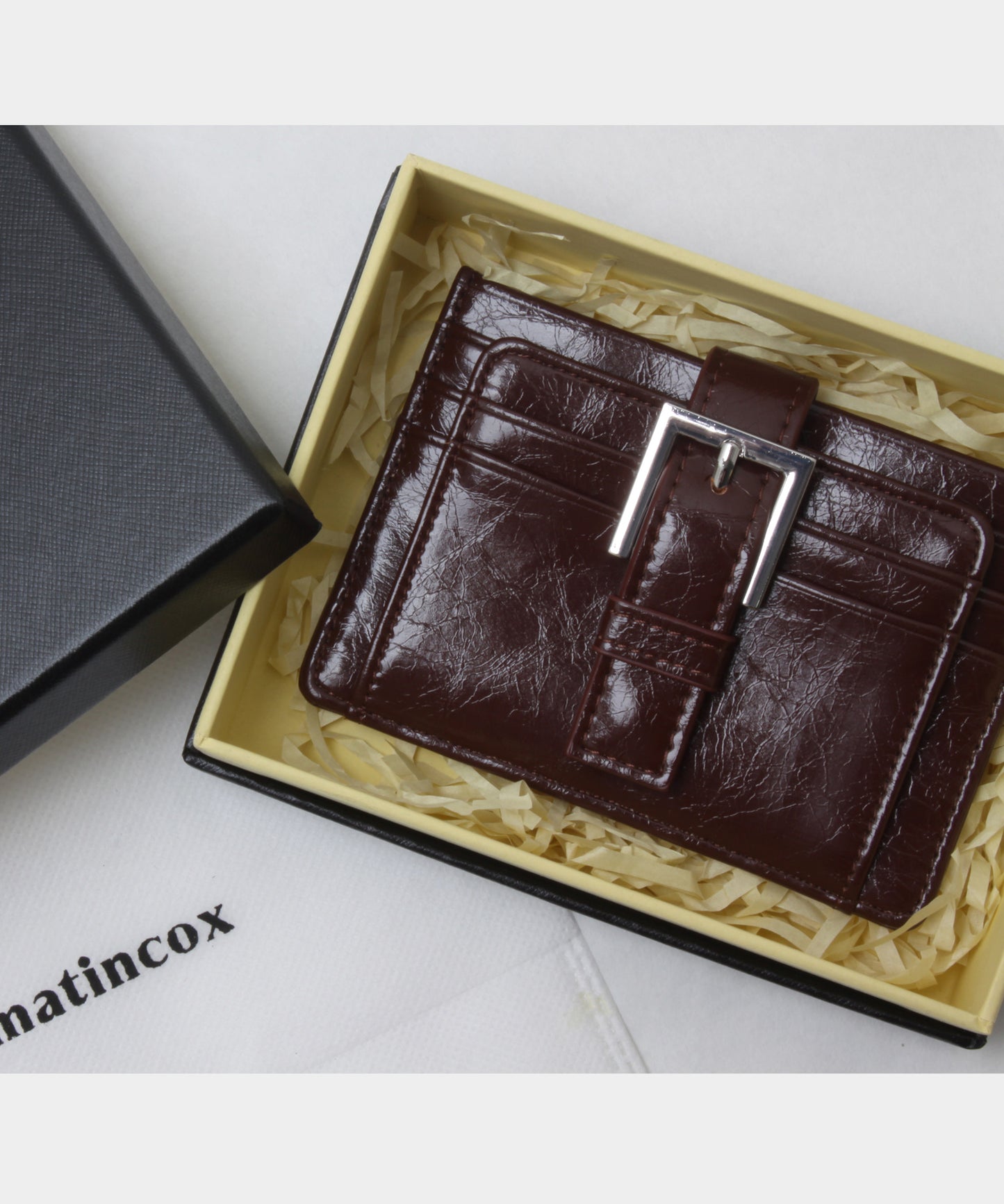 Buckle Card Wallet - Chocolate