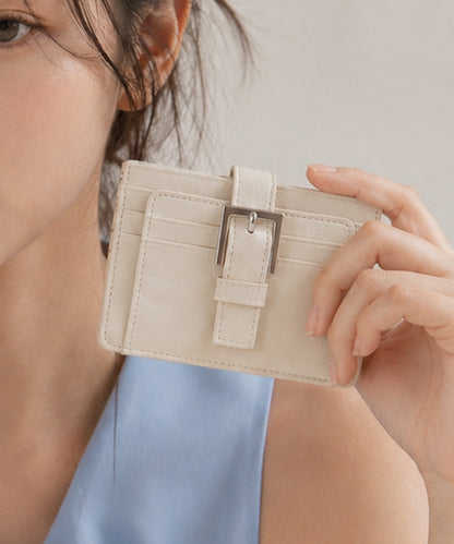 Buckle Card Wallet - Cream