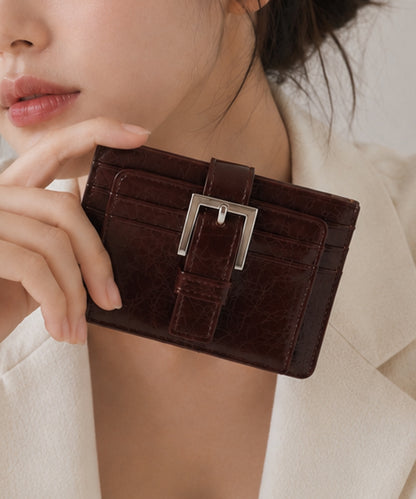 Buckle Card Wallet - Chocolate