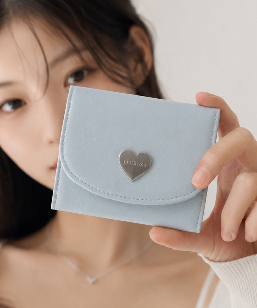 Heart Fold Wallet - Sky Blue