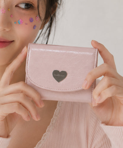 Heart Fold Wallet - Soft Pink