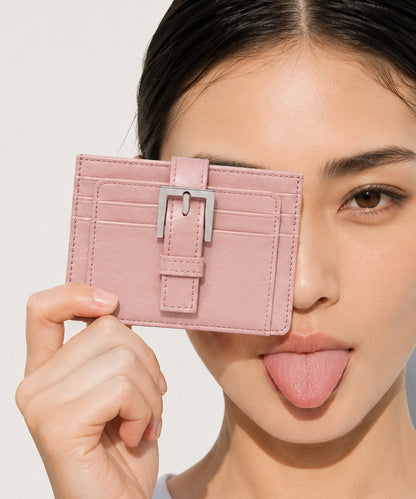 Buckle Card Wallet - Soft Pink