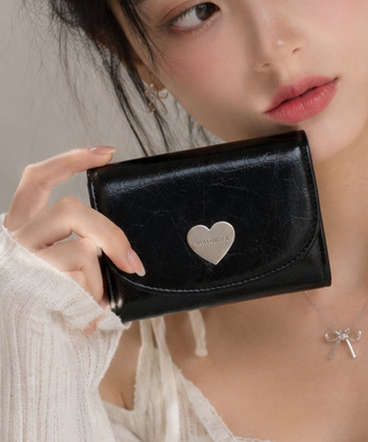 Heart Fold Wallet - Black