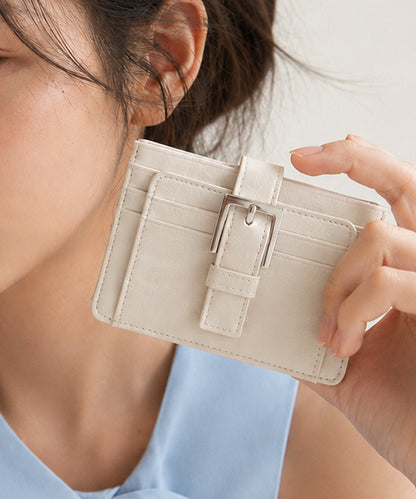 Buckle Card Wallet - Cream
