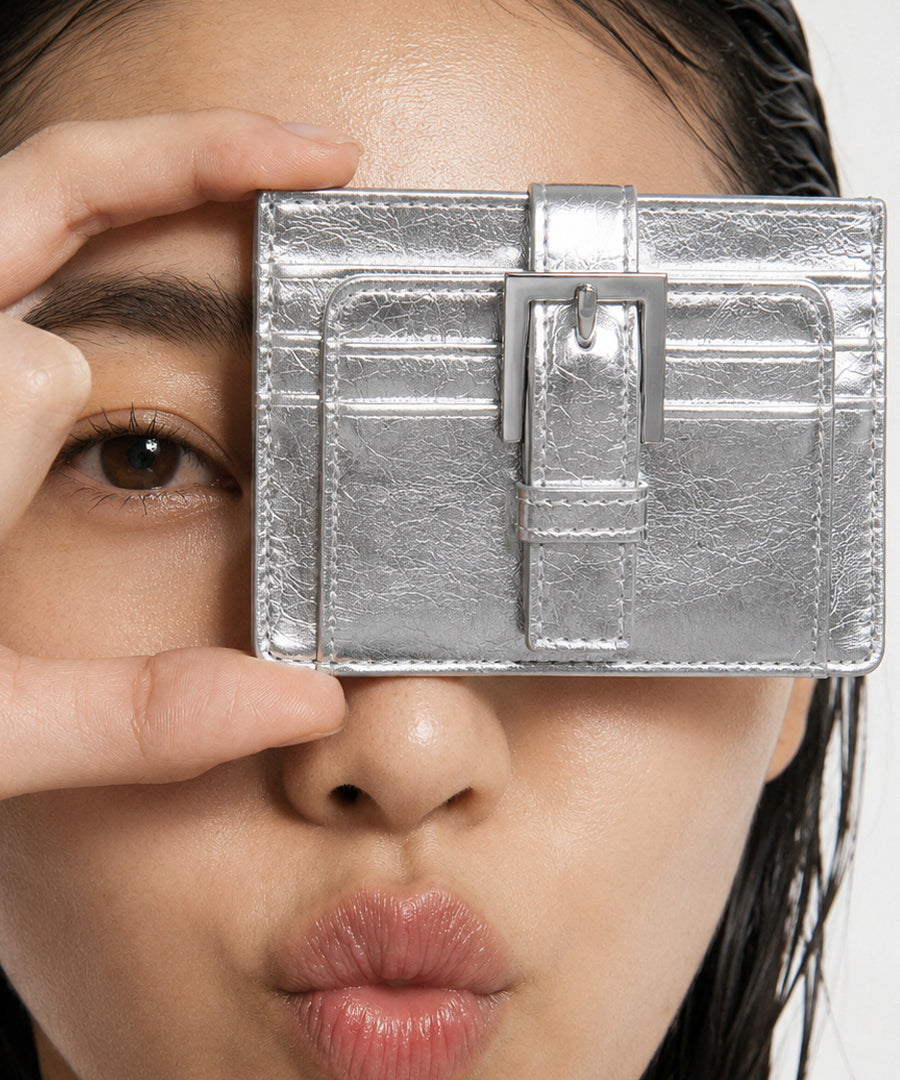 Buckle Card Wallet - Silver