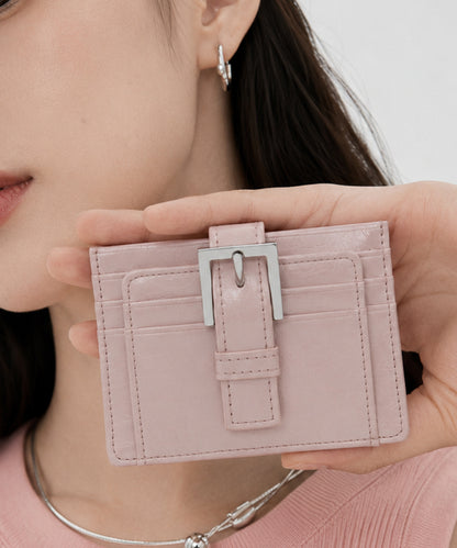 Buckle Card Wallet - Soft Pink