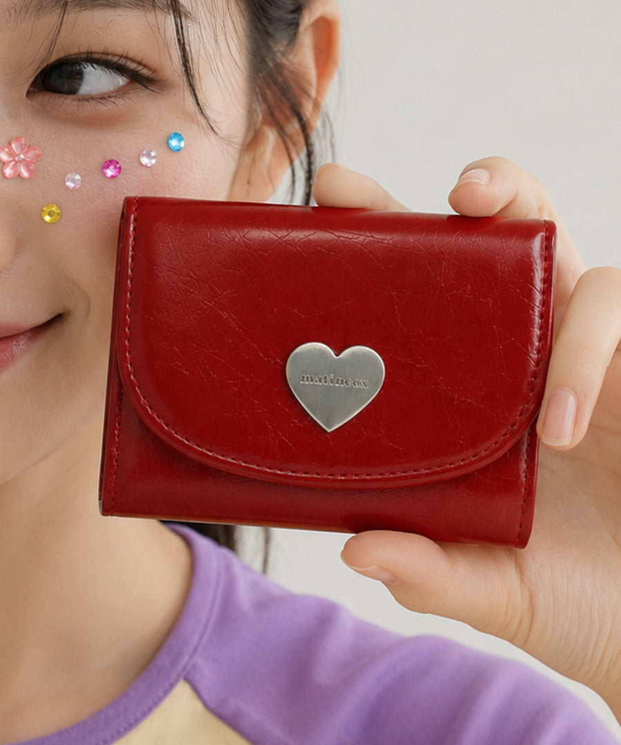 Heart Fold Wallet - Red