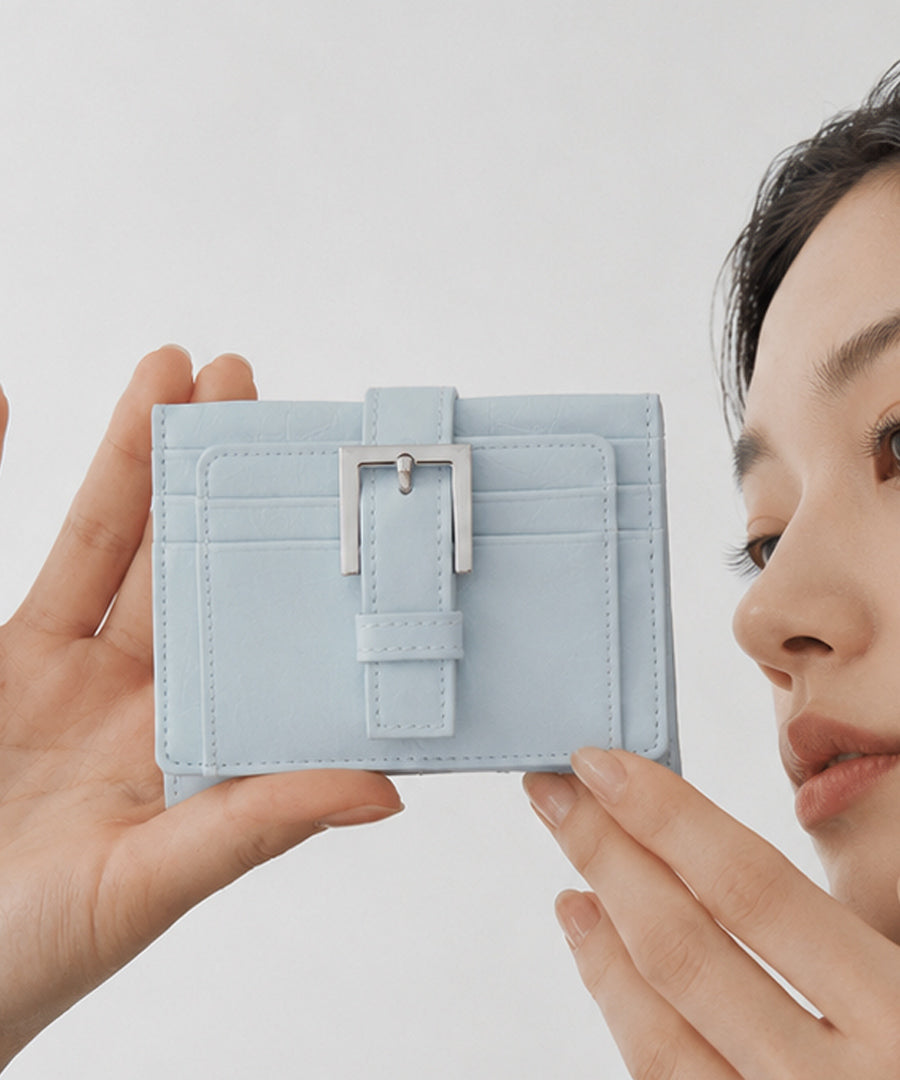 Buckle Card Wallet - Sky Blue